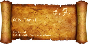 Alb Fanni névjegykártya