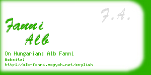 fanni alb business card